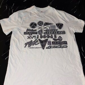 Jordan White Tee with Black Graphics